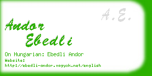 andor ebedli business card